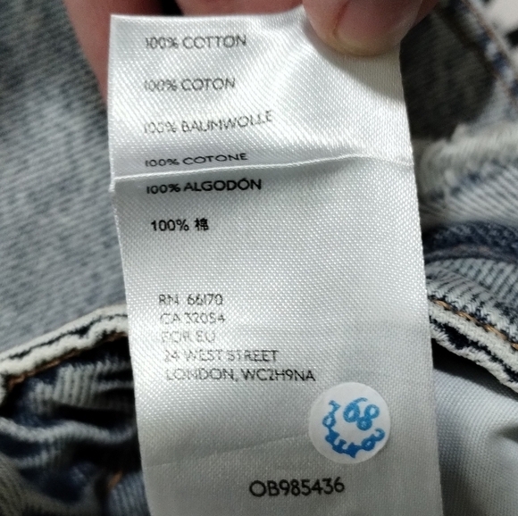 Free People We The Free My Own Lane Straight Leg Jeans Distressed Blue Size 30 - Picture 9 of 9